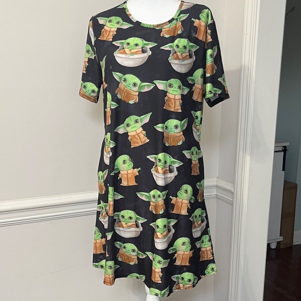 NWOT Amelia Rose Grogu Baby Yoda Dress Size S/M small medium 4 6 8 10